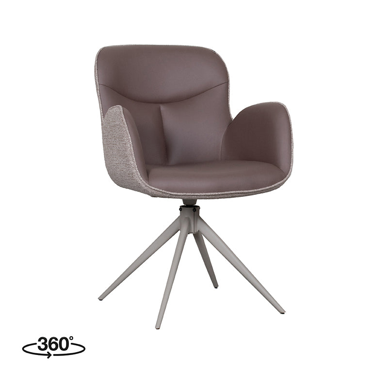 Label51 - Chaise de salle à manger Lasse - Microfibre - Marron - 60 x 65 x 90 cm