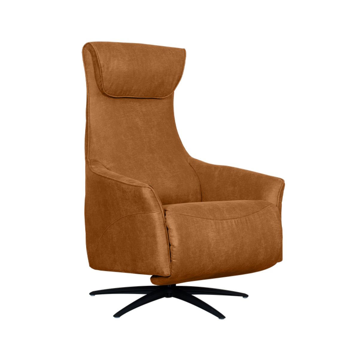 Label51 - Fauteuil relax électrique Lund - Microsuède - Cognac - 74 x 83 x 112 cm