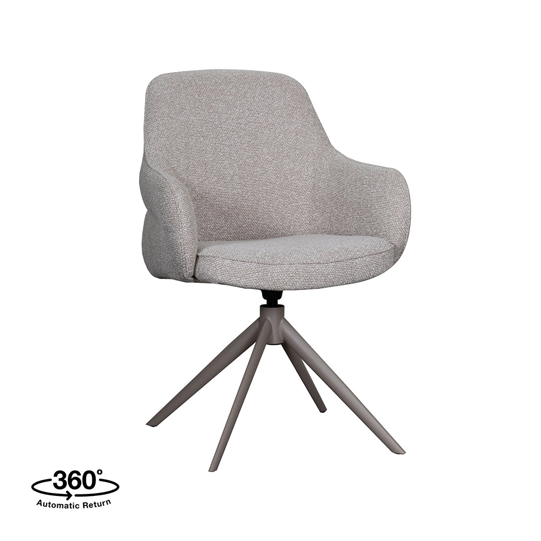 Label51 - Eetkamerstoel Bern - Bouclé - Naturel - 61 x 66 x 91 cm