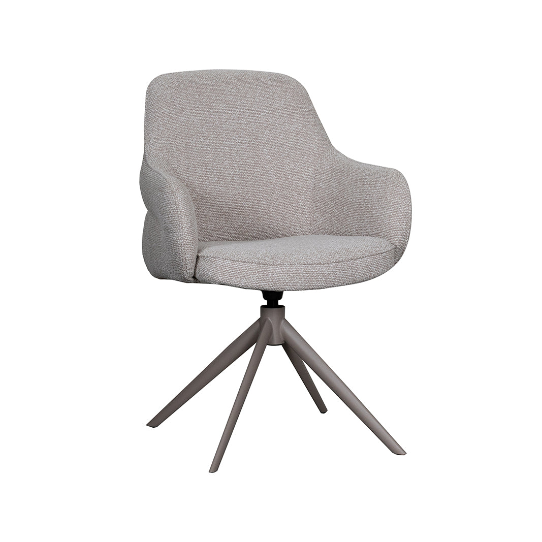 Label51 - Eetkamerstoel Bern - Bouclé - Naturel - 61 x 66 x 91 cm