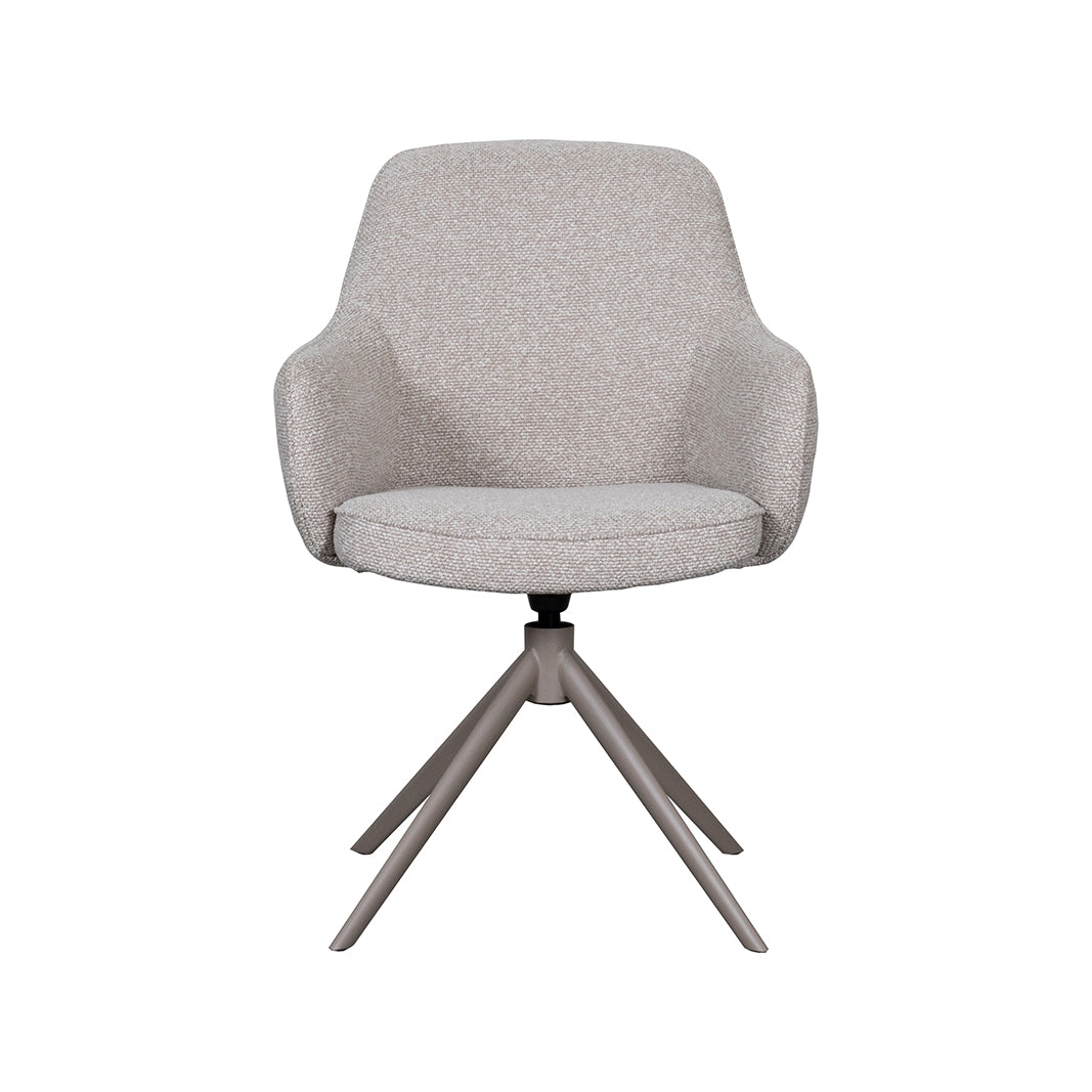 Label51 - Eetkamerstoel Bern - Bouclé - Naturel - 61 x 66 x 91 cm