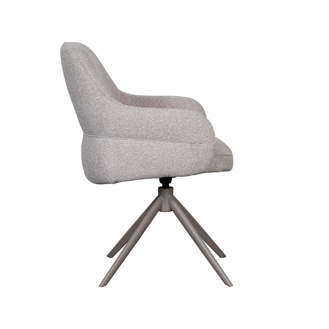 Label51 - Eetkamerstoel Bern - Bouclé - Naturel - 61 x 66 x 91 cm
