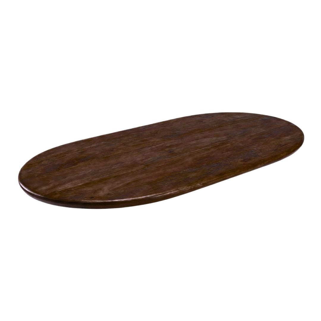 Label51 - Plateau de table demi-cercle bord irrégulier - Bois de manguier - Espresso - 220 x 100 cm