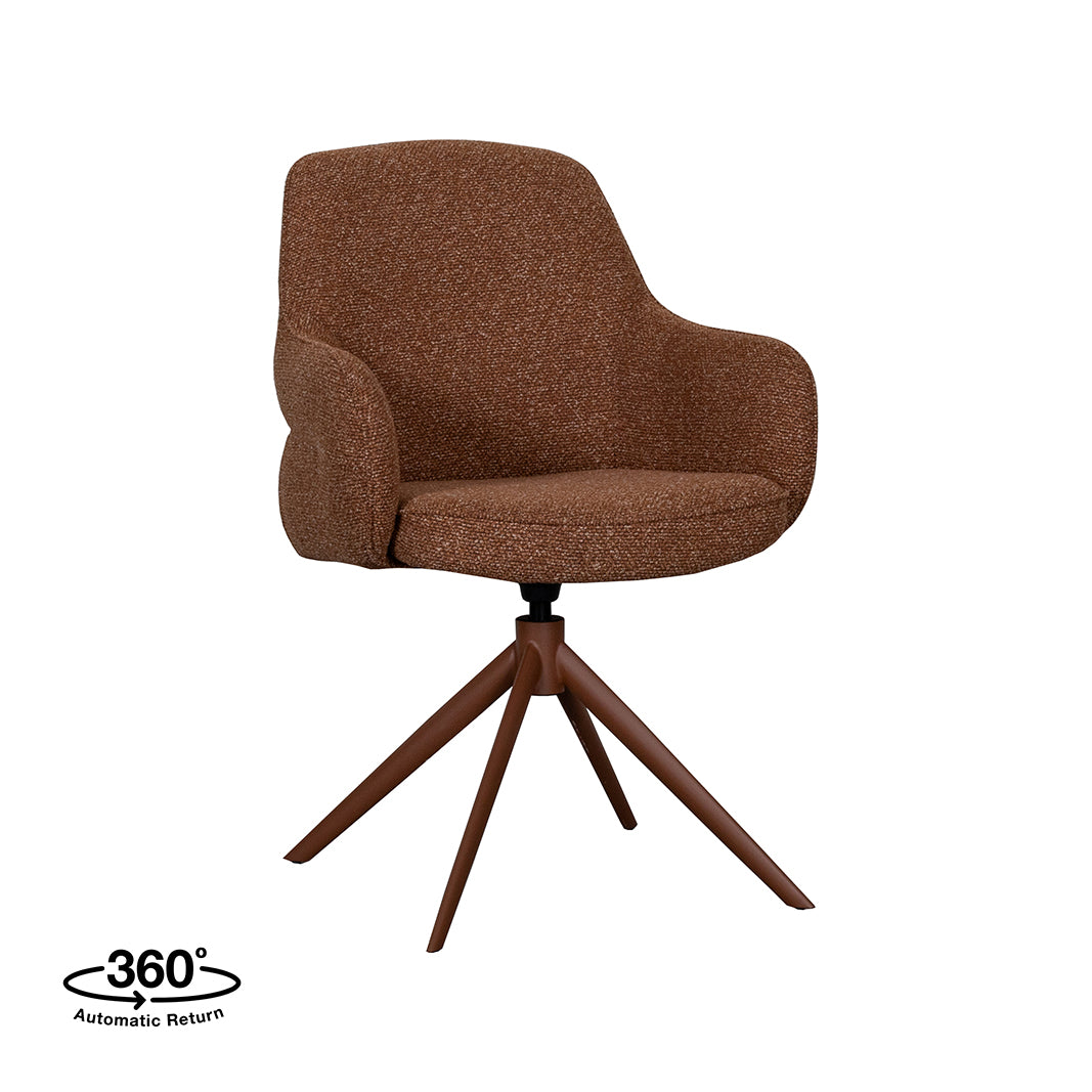 Label51 - Chaise de salle à manger Bern - Bouclette - Corail - 61 x 66 x 91 cm