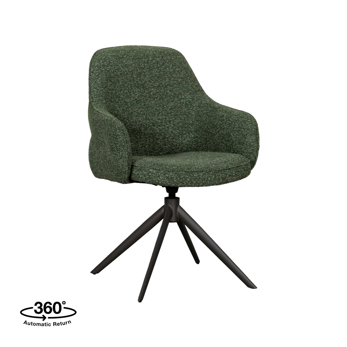 Label51 - Chaise de salle à manger Bern - Bouclé - Vert forêt - 61 x 66 x 91 cm