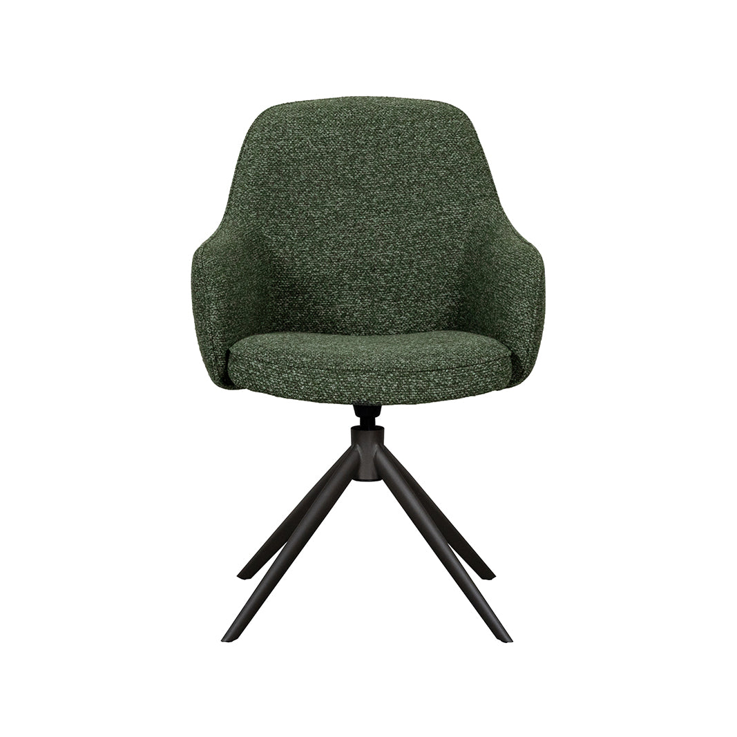 Label51 - Chaise de salle à manger Bern - Bouclé - Vert forêt - 61 x 66 x 91 cm