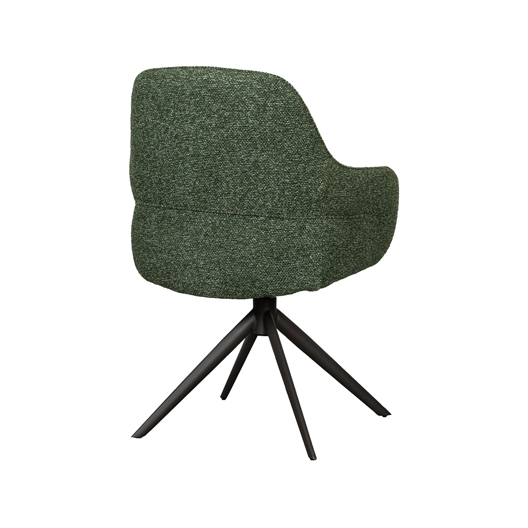 Label51 - Chaise de salle à manger Bern - Bouclé - Vert forêt - 61 x 66 x 91 cm