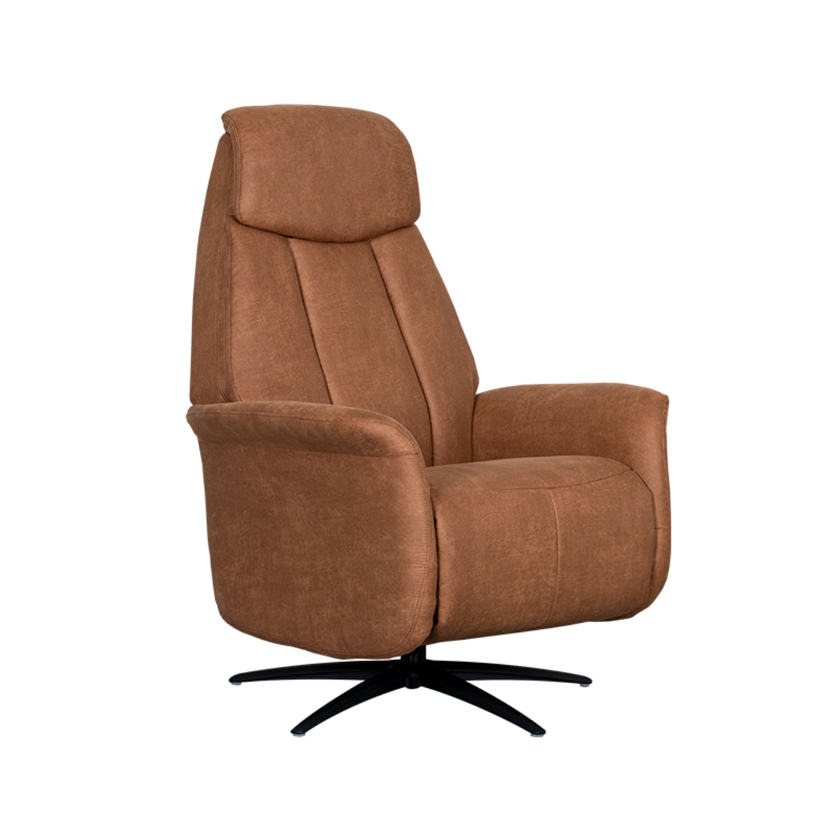 Label51 - Fauteuil relax électrique Oslo - Microsuède - Cognac - 79 x 87 x 112 cm