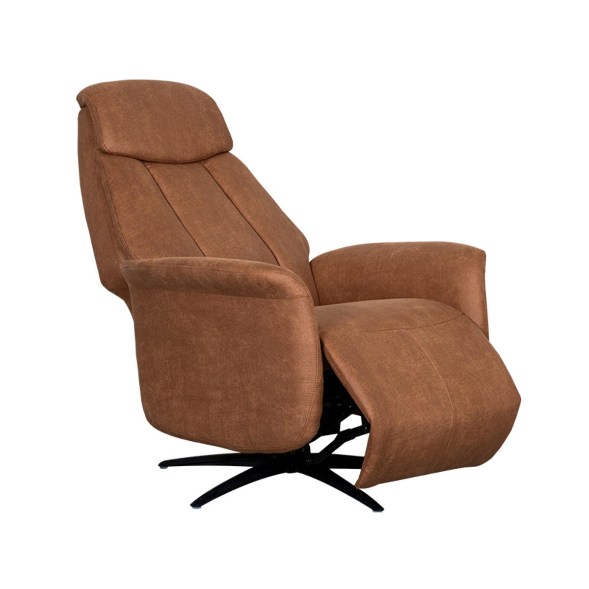 Label51 - Elektrische relaxfauteuil Oslo - Microsuède - Cognac - 79 x 87 x 112 cm