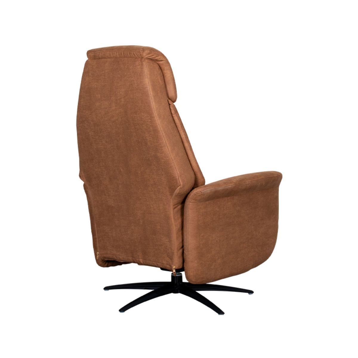 Label51 - Elektrische relaxfauteuil Oslo - Microsuède - Cognac - 79 x 87 x 112 cm