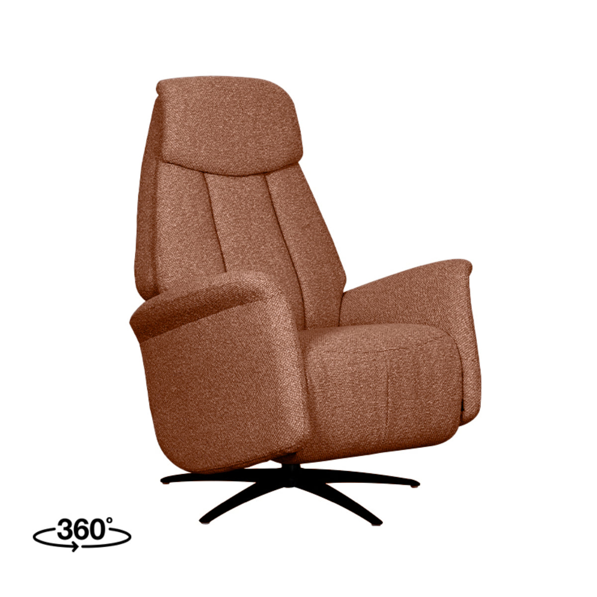 Label51 - Fauteuil relax électrique Oslo - Bouclé - Corail - 79 x 87 x 112 cm
