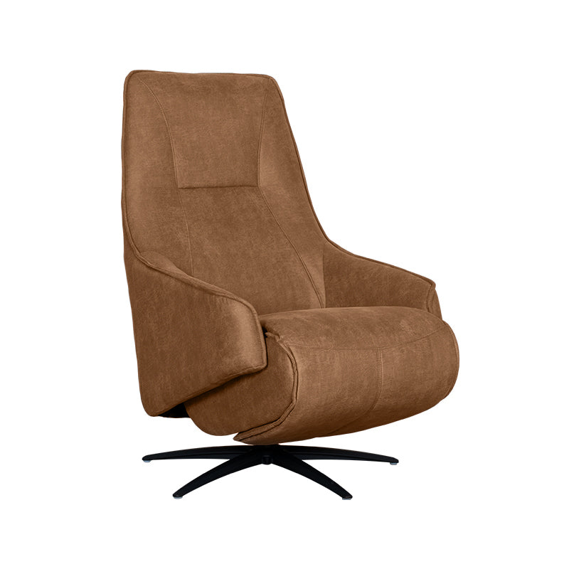 Label51 - Fauteuil relax électrique Odense - Microsuède - Cognac - 68 x 87 x 110 cm
