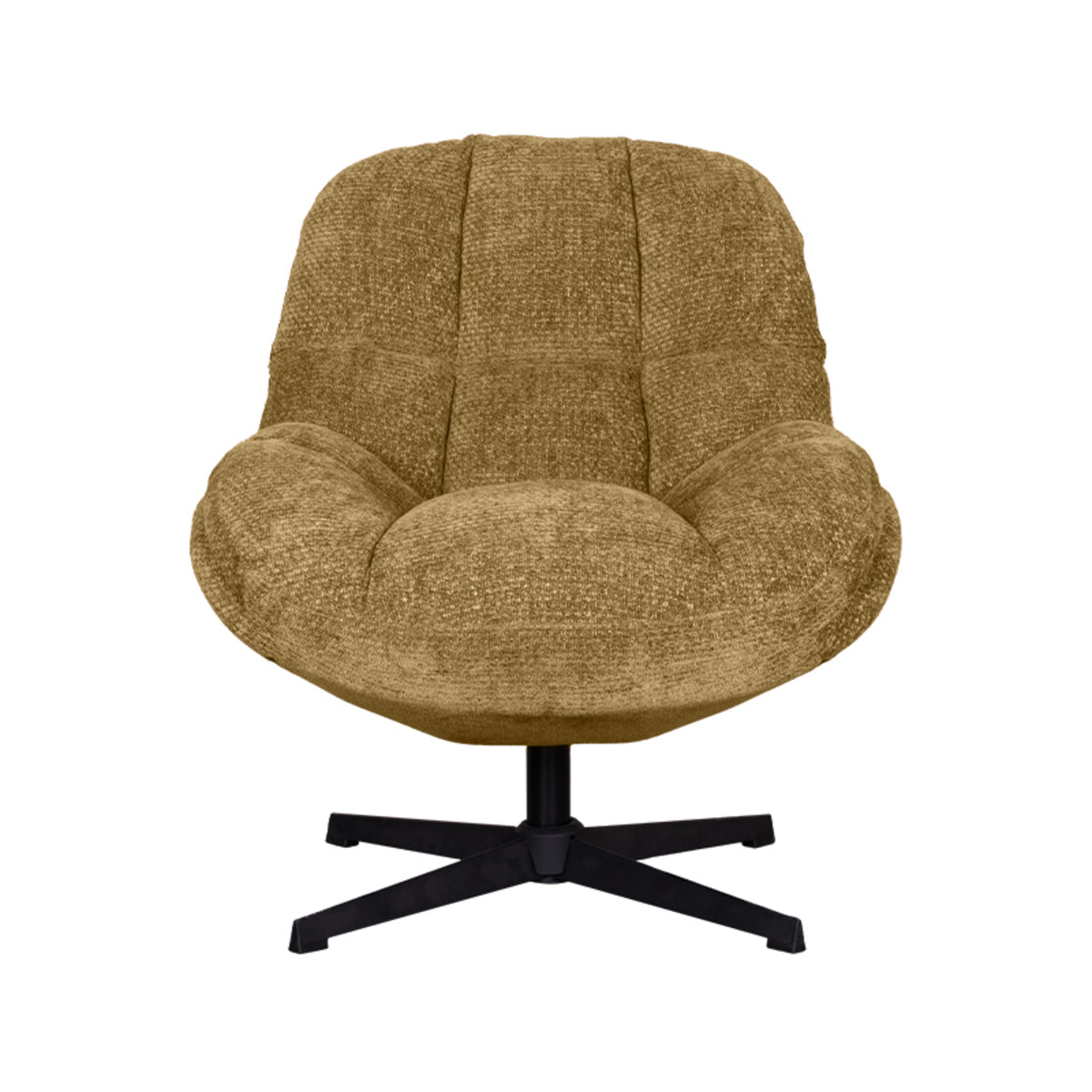 Label51 - Draaifauteuil Huxley - Stof - Mosterd - 76 x 86 x 92 cm