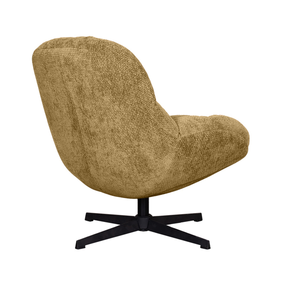 Label51 - Draaifauteuil Huxley - Stof - Mosterd - 76 x 86 x 92 cm