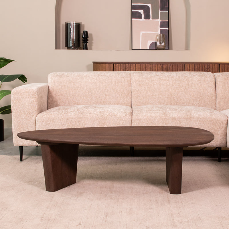 Label51 - Table basse Wow - Bois de manguier - Espresso - 135 x 75 x 35 cm