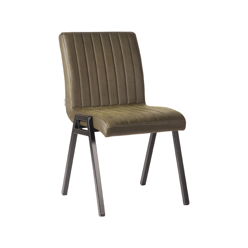 LABEL51 Chaise de salle à manger Matz - Vert armée - Microfibre