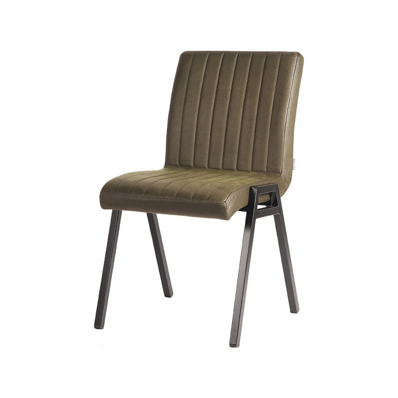 LABEL51 Chaise de salle à manger Matz - Vert armée - Microfibre