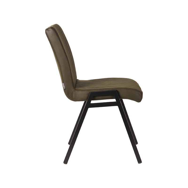 LABEL51 Eetkamerstoel Matz - Army green - Microfiber