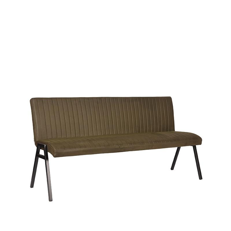 Label51 - Banc de salle à manger Matz - Microfibre - Vert kaki - 175 x 62 x 86 cm