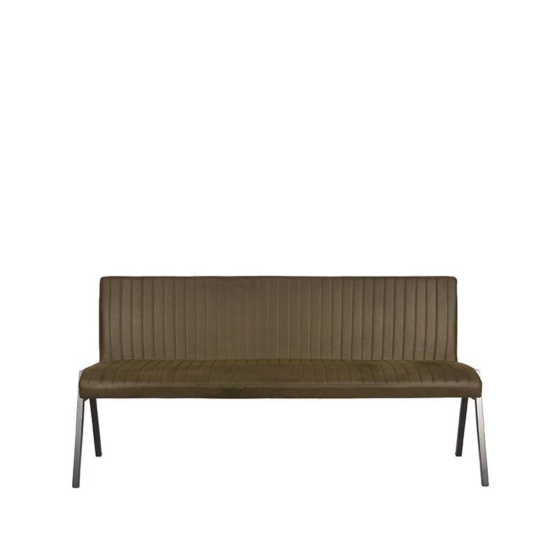 Label51 - Banc de salle à manger Matz - Microfibre - Vert kaki - 175 x 62 x 86 cm