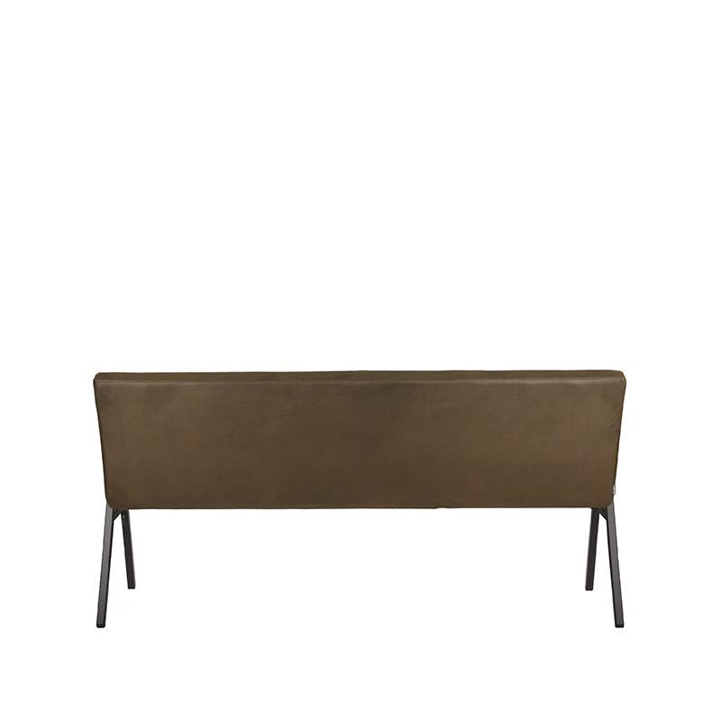 Label51 - Banc de salle à manger Matz - Microfibre - Vert kaki - 175 x 62 x 86 cm