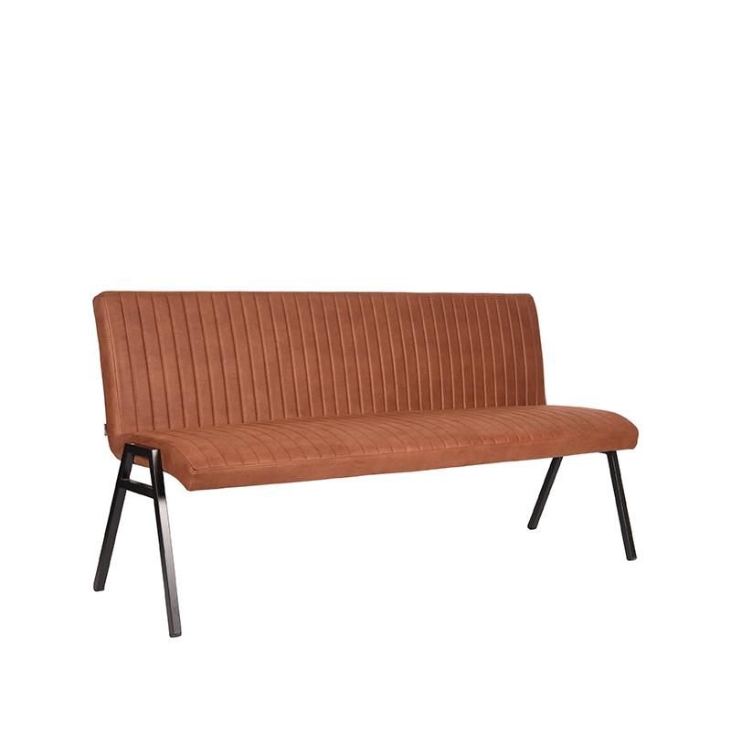 Label51 - Banc de salle à manger Matz - Microfibre - Cognac - 175 x 62 x 86 cm