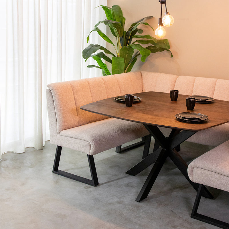 Label51 - Eettafel Blake - Mangohout - Espresso - 130 x 130 x 76 cm