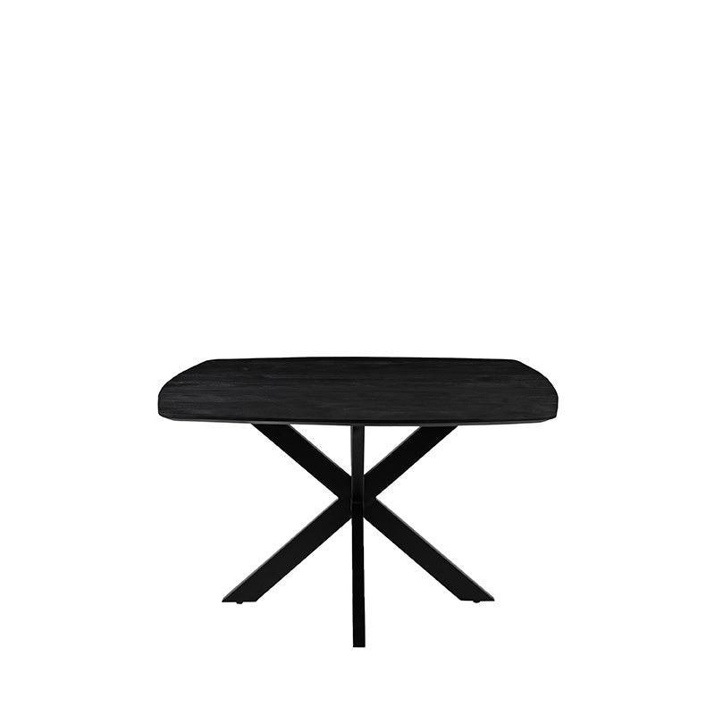 Label51 - Table à manger Blake - Bois de manguier - Noir - 130 x 130 x 76 cm