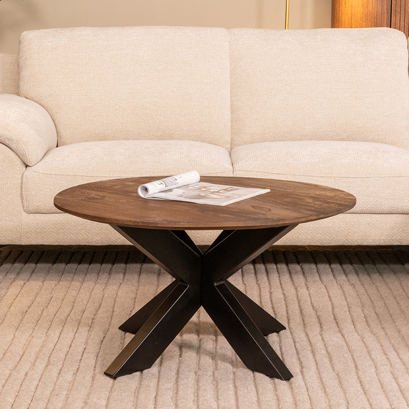 Label51 - Table basse Otis - Bois de manguier - Espresso - 80 x 80 x 43 cm