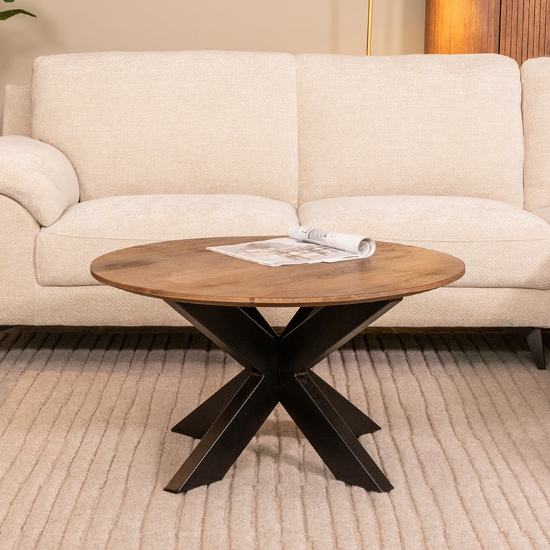 Label51 - Table basse Otis - Bois de manguier - Naturel - 80 x 80 x 43 cm