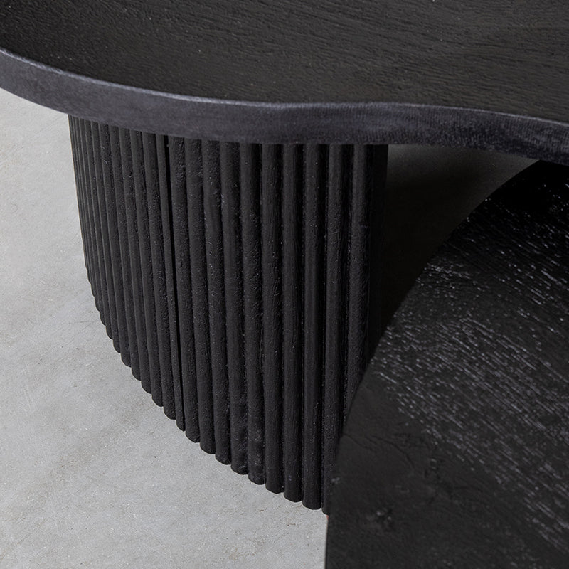 Label51 - Set de tables basses Timon - Bois de manguier - Noir - 100 x 58 x 40 cm