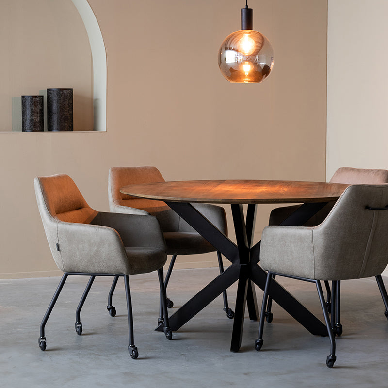 Label51 - Eettafel Otis - Mangohout - Naturel - 130 x 130 x 76 cm