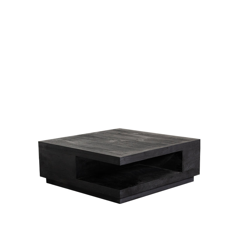 Label51 - Table basse carrée - Bois de manguier - Noir - 80 x 80 x 30 cm