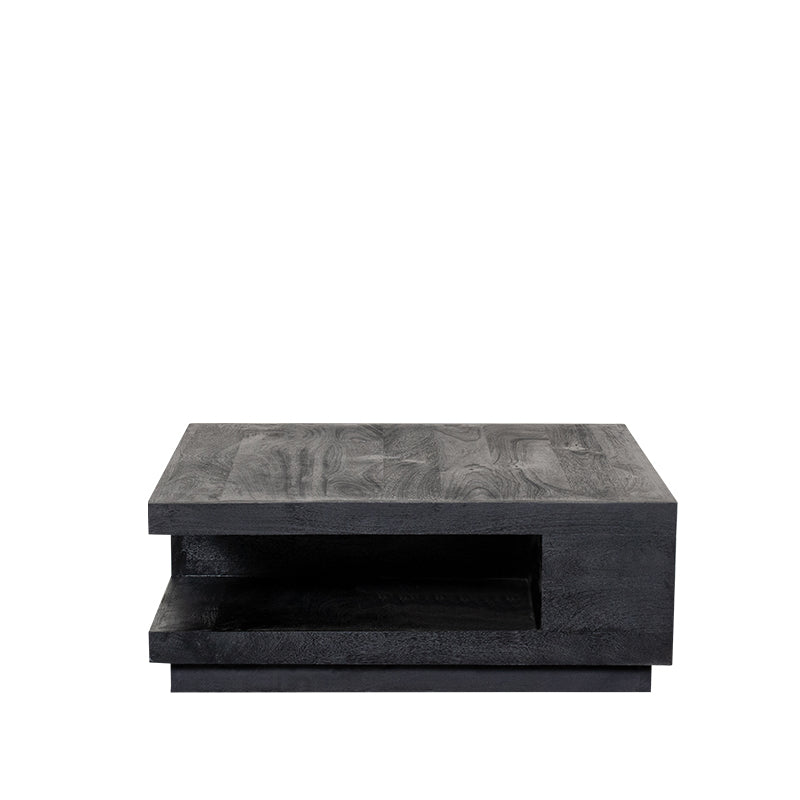 Label51 - Table basse carrée - Bois de manguier - Noir - 80 x 80 x 30 cm