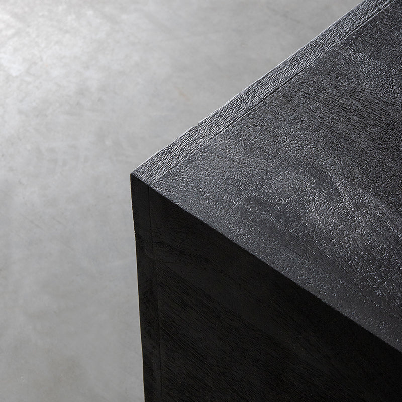 Label51 - Table basse carrée - Bois de manguier - Noir - 80 x 80 x 30 cm