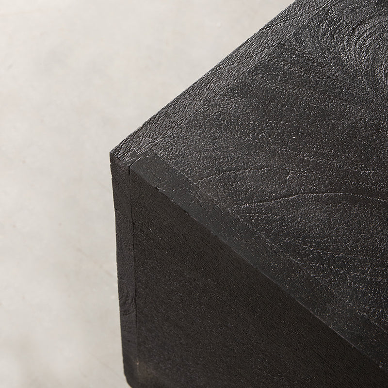 Label51 - Table basse Cube - Bois de manguier - Noir - 80 x 80 x 40 cm