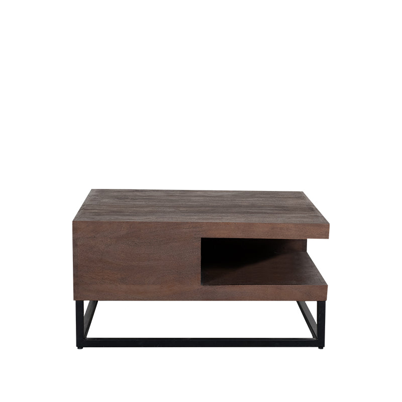 Label51 - Table basse Cube - Bois de manguier - Espresso - 80 x 80 x 40 cm
