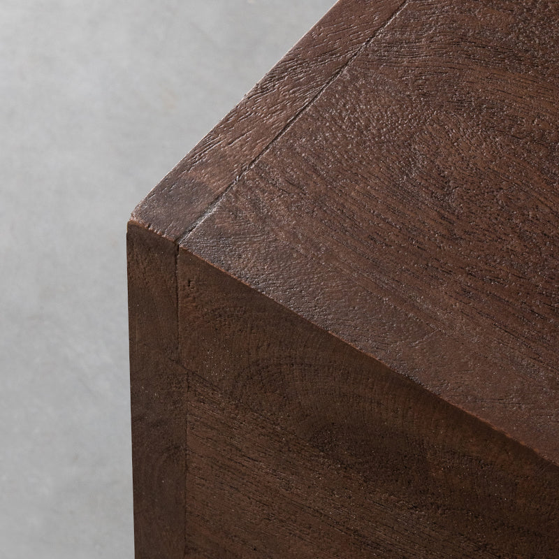 Label51 - Table basse Cube - Bois de manguier - Espresso - 80 x 80 x 40 cm