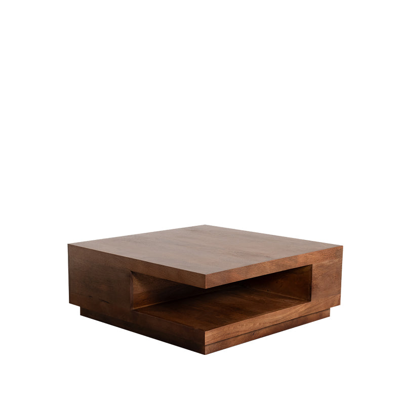 Label51 - Table basse carrée - Bois de manguier - Naturel - 80 x 80 x 30 cm