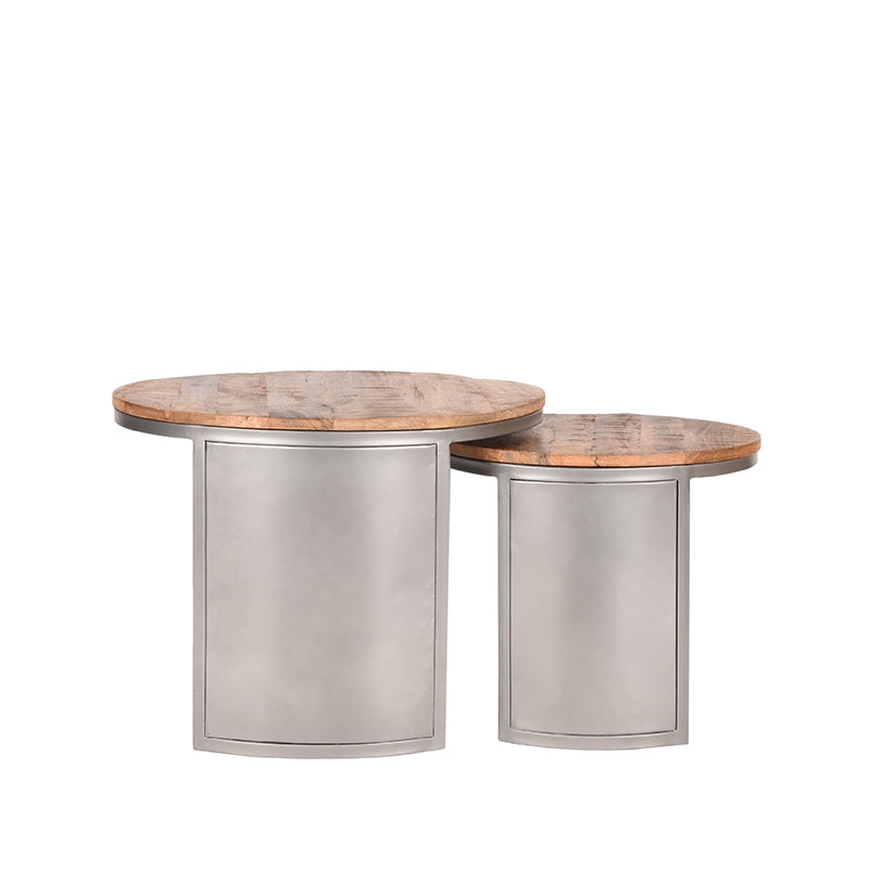 Label51 - Set de tables basses Bunch - Bois de manguier - 60 x 60 x 45 cm