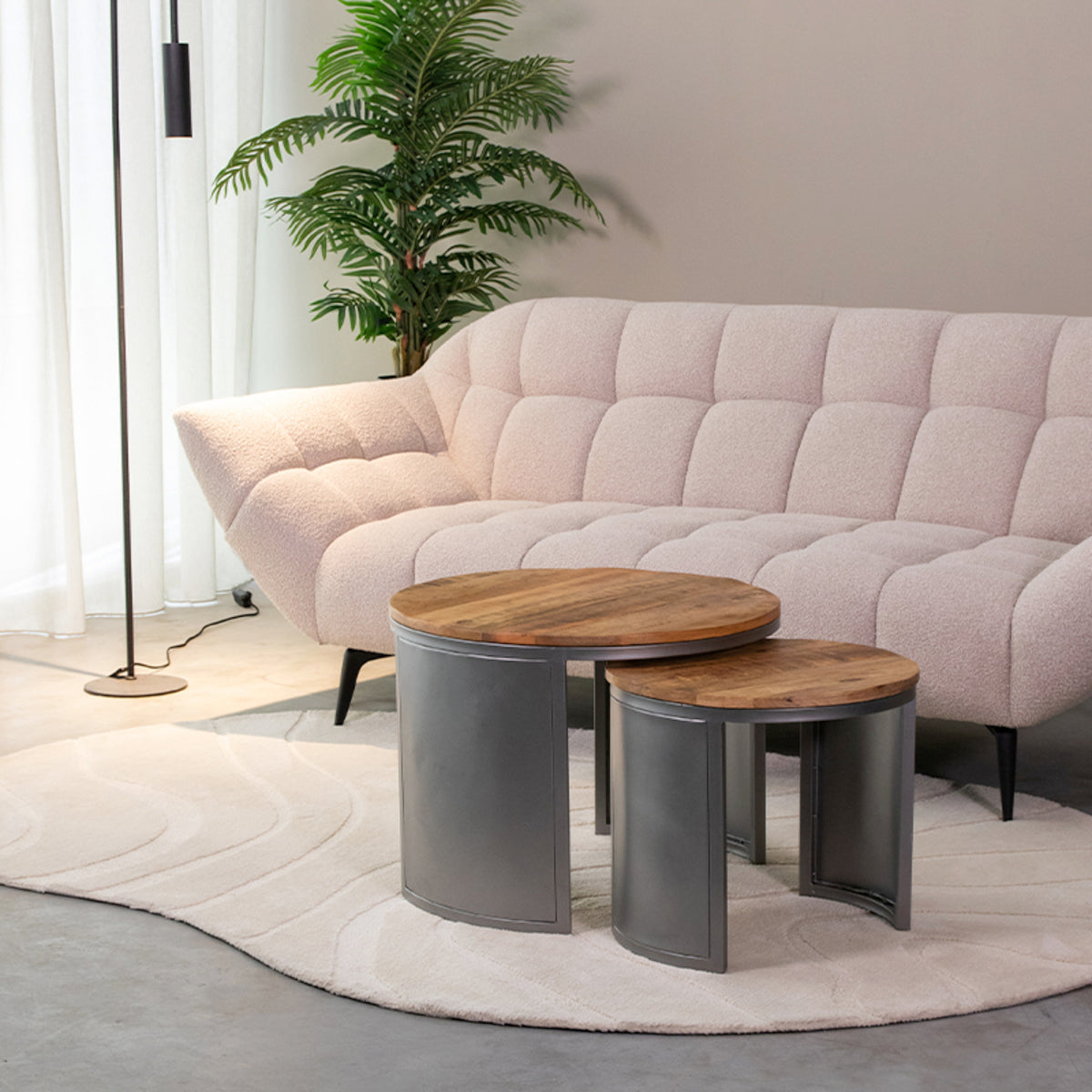 Label51 - Salontafelset Bunch - Mangohout - 60 x 60 x 45 cm