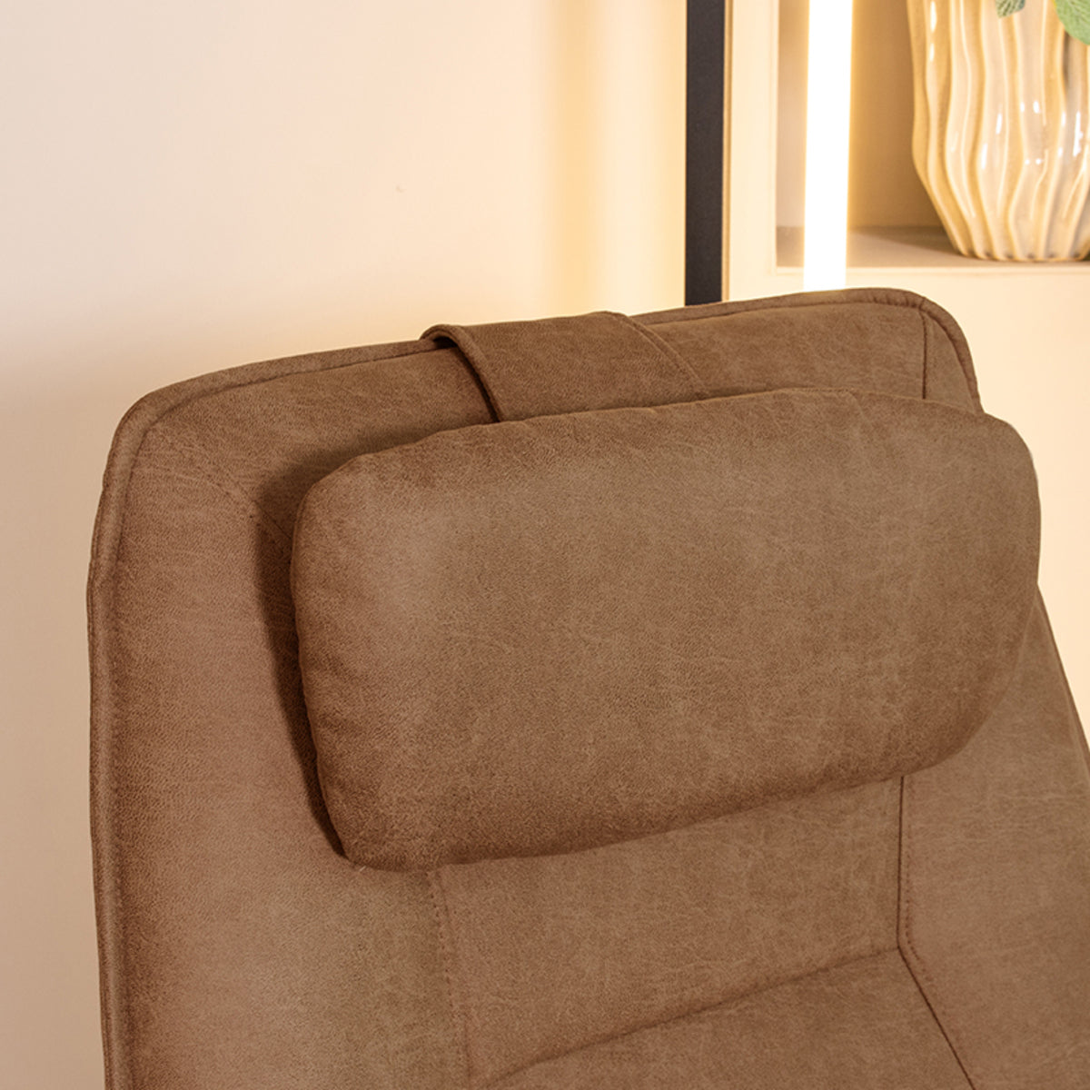 Label51 - Coussin appui-tête Odense - Microsuède - Cognac - 43 x 20 cm