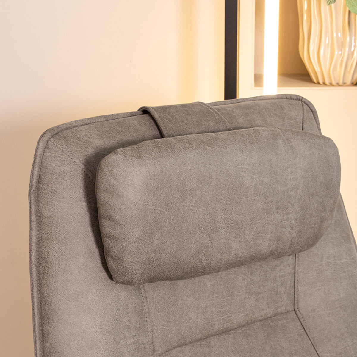 Label51 - Coussin appui-tête Odense - Microsuède - Taupe - 43 x 20 cm