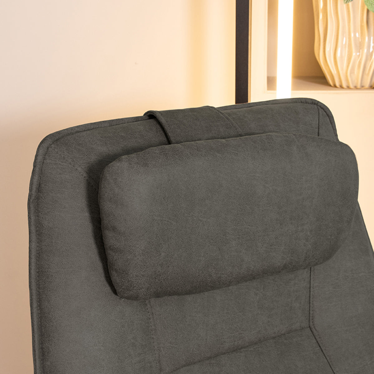 Label51 - Coussin appui-tête Odense - Microsuède - Anthracite - 43 x 20 cm