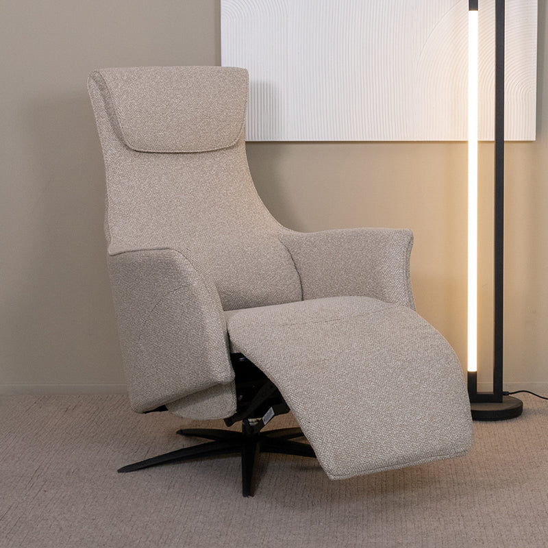 Label51 - Fauteuil relax électrique Lund - Bouclé - Naturel - 74 x 83 x 112 cm