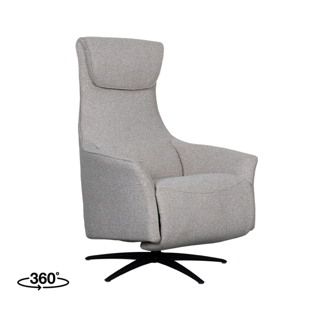 Label51 - Fauteuil relax électrique Lund - Bouclé - Naturel - 74 x 83 x 112 cm