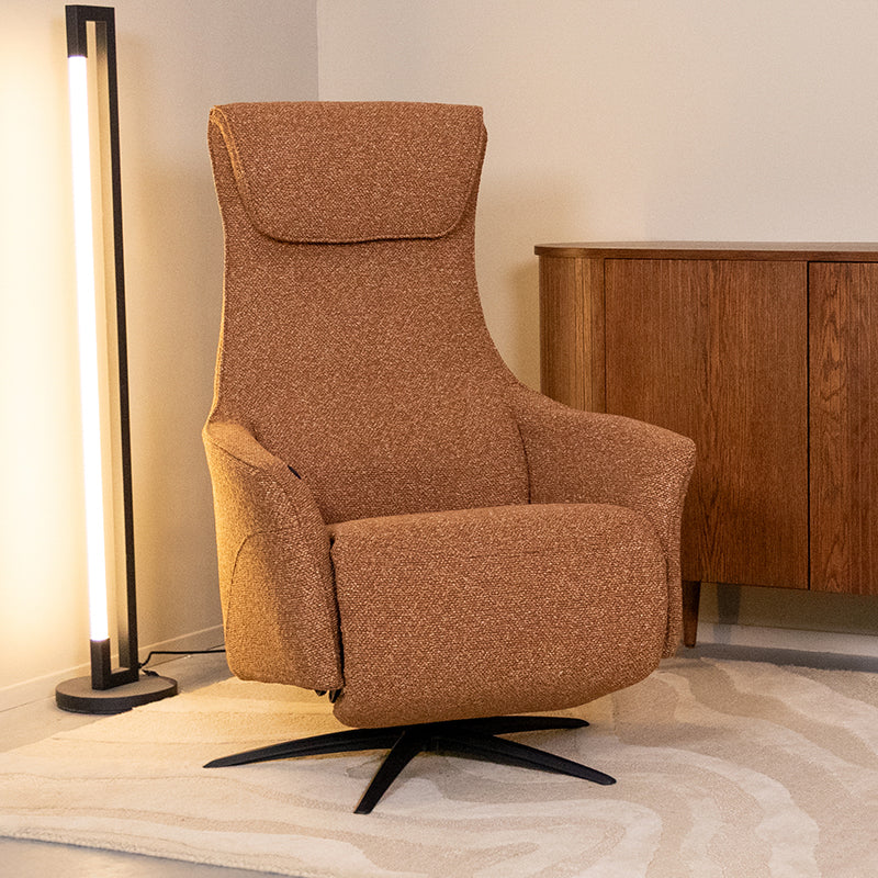 Label51 - Fauteuil relax électrique Lund - Bouclé - Corail - 74 x 83 x 112 cm