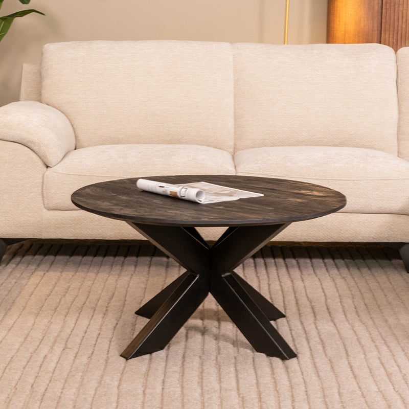 Label51 - Table basse Otis - Bois de manguier - Noir - 80 x 80 x 43 cm