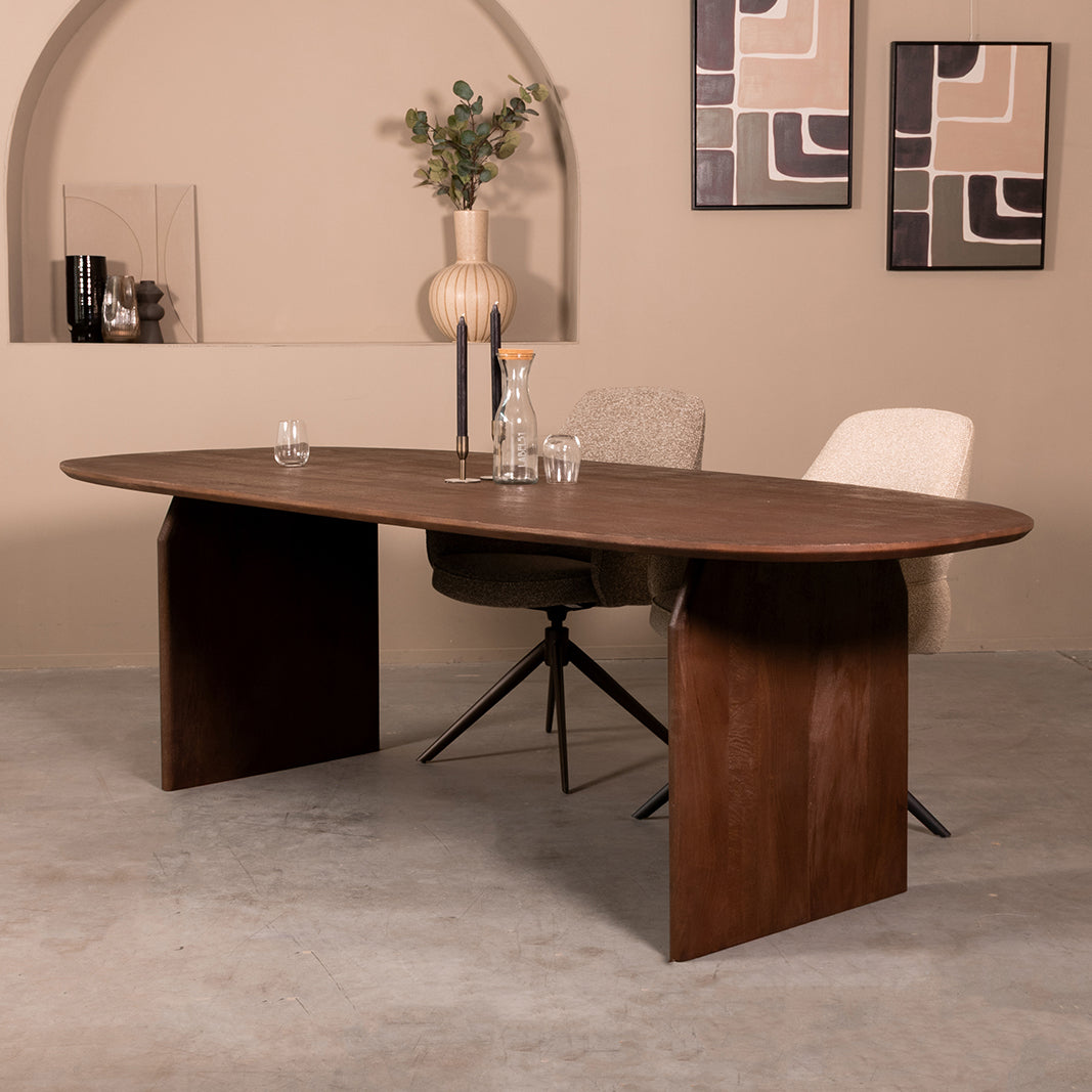 Label51 - Eettafel Cooper - Mangohout - Espresso - 250 x 110 x 76 cm
