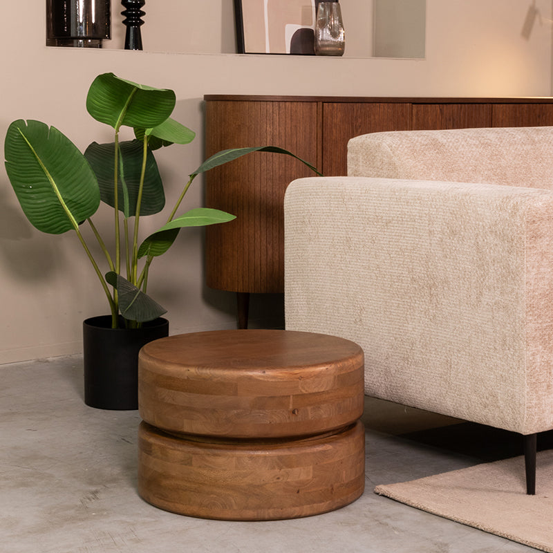 Label51 - Table basse Milly - Bois de manguier - Naturel - 50 x 50 x 31 cm